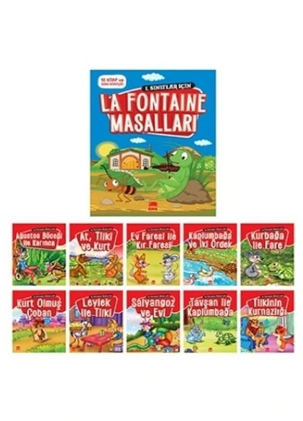 LA FONTAINE MASALLARI 1.SINIF K BOY 10 LU KİTAP SETİ ürün görseli 1