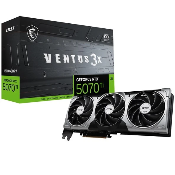 MSI RTX5070TI 16GB VENTUS 3X OC GDDR7 256bit HDMI DP PCIe 5.0 ürün görseli 1