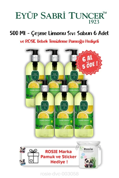 Çeşme Limonu 500 ML 6 AL 5 ÖDE  Sıvı Sabun ve ROSIE Hediyeli ürün görseli 1