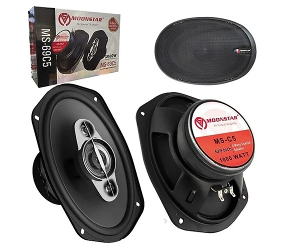 Moonstar Oto Hoparlör Oval 1000W 2 Adet Kapaklı Moonstar MS-69C5 ürün görseli 1