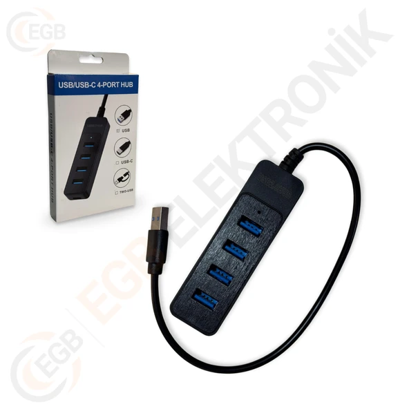 GABBLE GAB-UP520 USB 4 PORT USB 2.0 + TYPE-C ÇOKLAYICI (C-12) ürün görseli 1