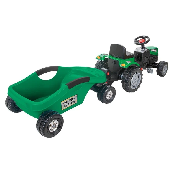 PİLSAN TRAKTÖR POWER PEDALLI BIG TROLLEY RÖMORKLU YEŞİL ürün görseli 1