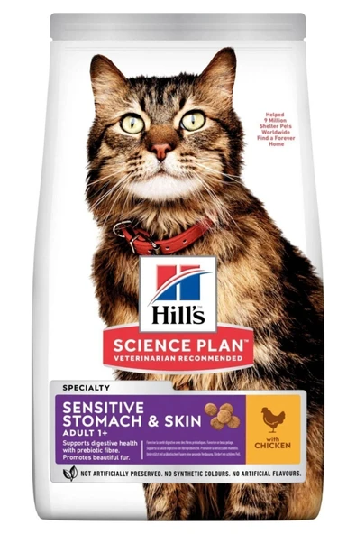 Hill's SP Mide ve Deri Hassasiyeti Tavuklu Yetişkin Kedi Maması 1.5KG ürün görseli 1