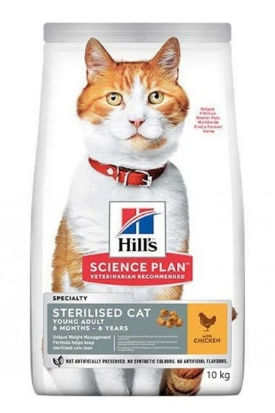 Hill's SP Tavuklu Kısırlaştırılmış Yetişkin Kedi Maması 8+2 KG ürün görseli 1