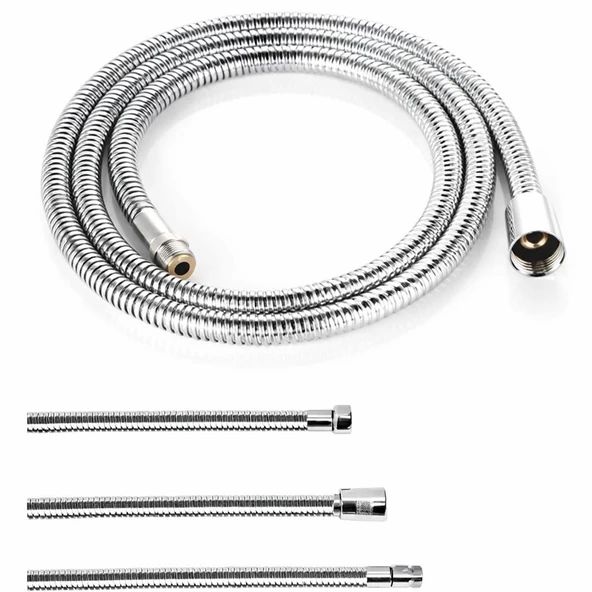 MİX EVYE SPİRAL HORTUMU + PASLANMAZ KROM + ÇİFT KENETLİ - M15-M15-150 cm ürün görseli 1