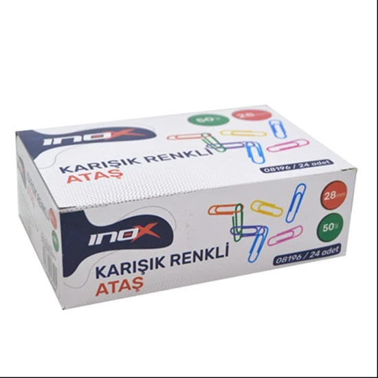 İnox Renkli Ataş 28Mm 50 li - 6 kutu ürün görseli 1