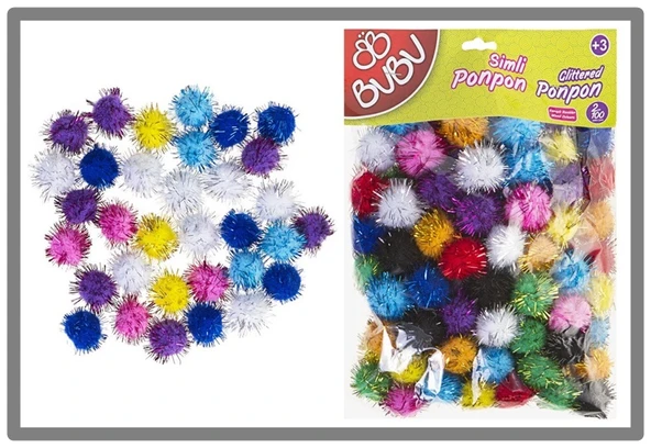Bubu Simli Ponpon 2Cm 100Lü - 2 paket ürün görseli 1