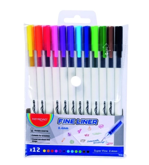Keyroad Fineliner Renkli Kalem Seti 0,4 12Li ürün görseli 1