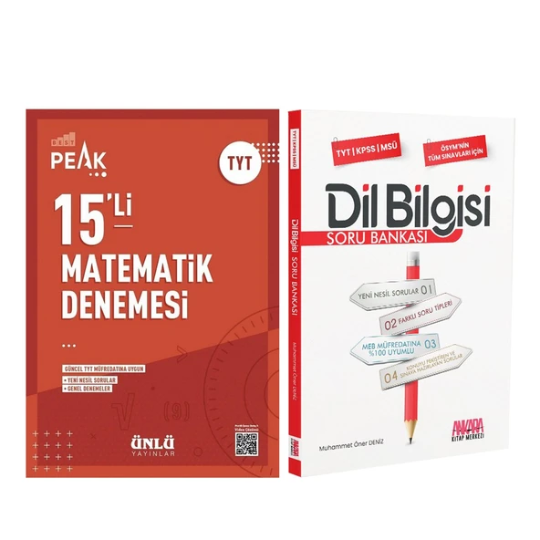Ünlü Yayıncılık TYT Temel Matematik Best Peak 15 li Denemesi ve AKM Dil Bilgisi Soru Bankası Seti ürün görseli 1