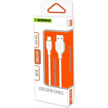 Soffany hm 505 iPhone 1.2m 2.1A Lightning USB Kablo ürün görseli 1