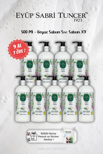 500 Ml 9 AL 7 ÖDE Beyaz Sabun Sıvı Sabun ve ROSIE Hediyeli ürün görseli 1