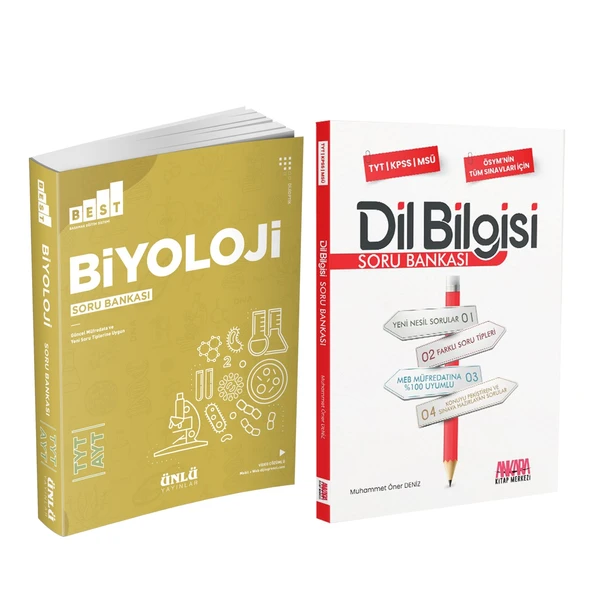 Ünlü Yayıncılık TYT AYT Biyoloji BEST ve AKM Dil Bilgisi Soru Bankası Seti 2 Kitap ürün görseli 1