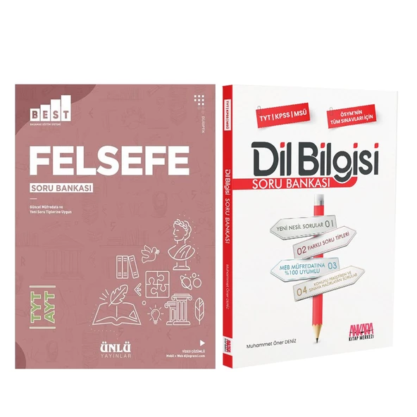 Ünlü Yayıncılık TYT AYT Felsefe BEST ve AKM Dil Bilgisi Soru Bankası Seti 2 Kitap ürün görseli 1