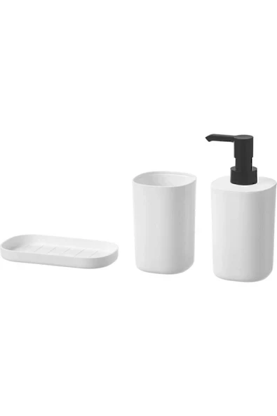 Storavan Banyo Aksesuar Seti Sıvı Sabunluk Katı Sabunluk Diş Fırçalık 3lü Set ürün görseli 1