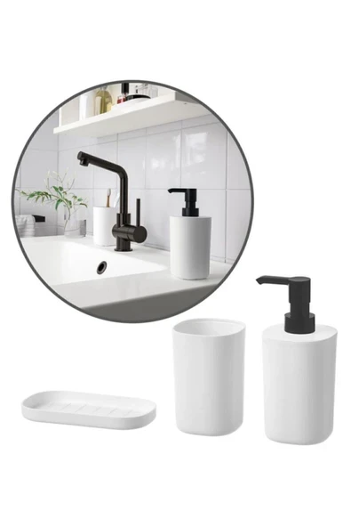 Storavan 3 Parça Banyo Tuvalet Sabunluk Fırçalık Seti ürün görseli 1
