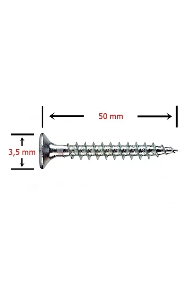 Sunta Vidası 3,5x50 Mm Çinko (500 Adet) ürün görseli 1