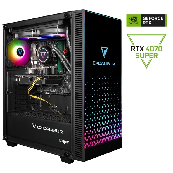 Casper Excalibur E65Z.285K-EX70X-0RE Series 2 Intel Core Ultra 9-285K 64GB DDR5 RAM 2TB NVME SSD RTX4070 SUPER Freedos ürün görseli 1