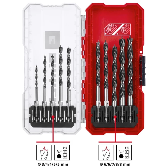 Einhell S-CASE Bits Hss 10 Parçalı Ahşap Matkap Ucu Seti 108733 - Resim 2
