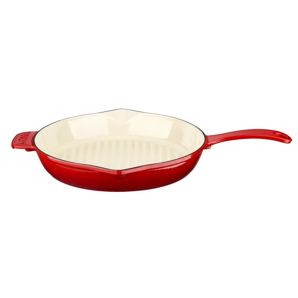 Lava Döküm Yuvarlak Izgara Tavası Döküm Demir Yekpare Saplı Edition Serisi Çap(Ø)28cm.  Kırmızı ürün görseli 1