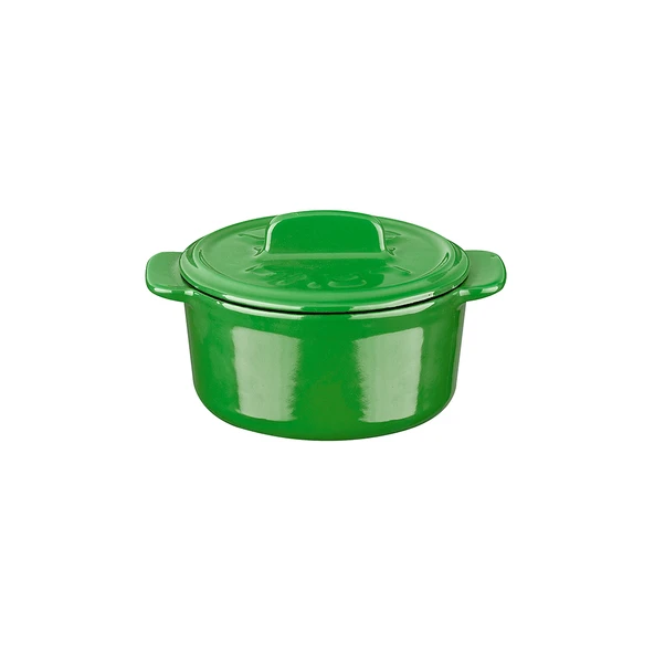 Lava Döküm Mini Tencere Folk Serisi Çap(Ø)9 cm.  Yeşil ürün görseli 1