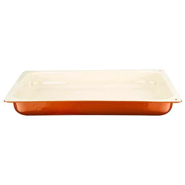 Lava Döküm Dikdörtgen 1/1 Gastronomi Küvet Ölçü 32x53cm.  Turuncu ürün görseli 1