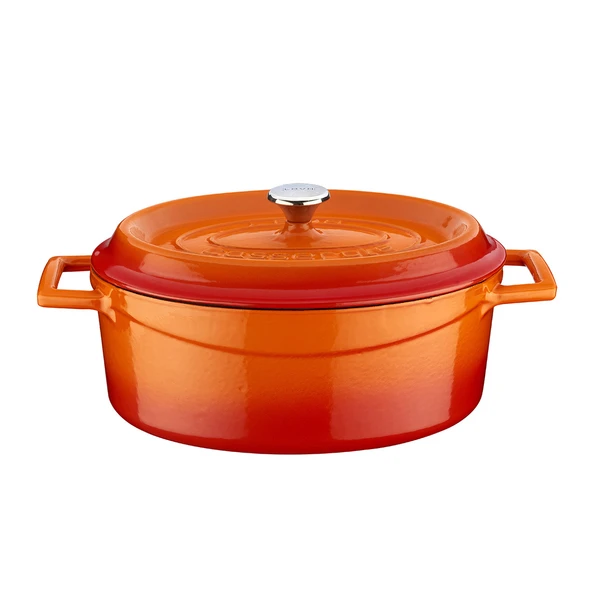 Lava Döküm Oval Tencere. Trendy Serisi Ölçü 21x25cm.  Turuncu ürün görseli 1