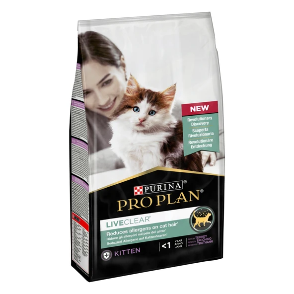 Pro Plan LiveClear Hindili Alerjen Azaltan Yavru Kedi Maması 1,4 Kg ürün görseli 1