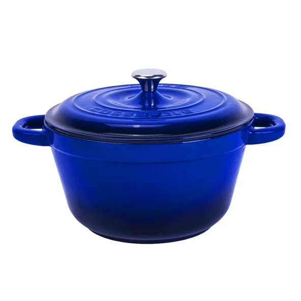 Lava Döküm Yuvarlak Tencere Döküm Demir Kapak New Heritage Serisi Çap(Ø)26cm.  Mavi ürün görseli 1