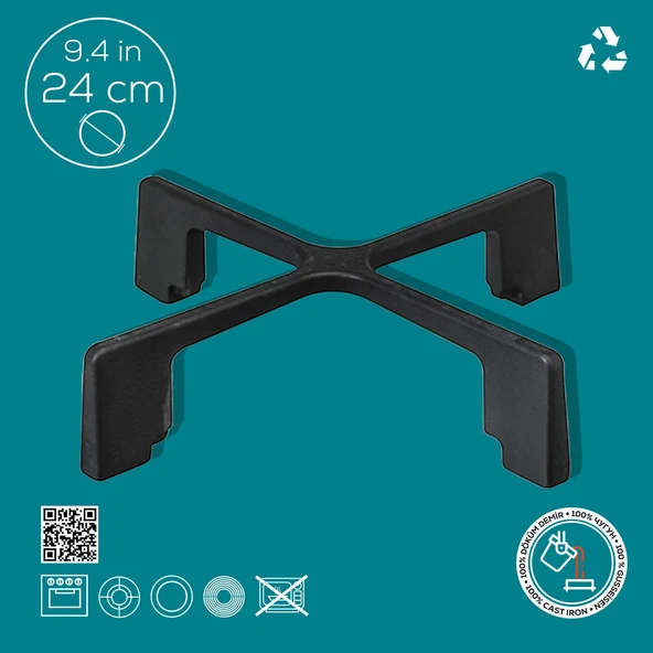 Lava Döküm Kare Nihale Çap(Ø)24cm. - Resim 2