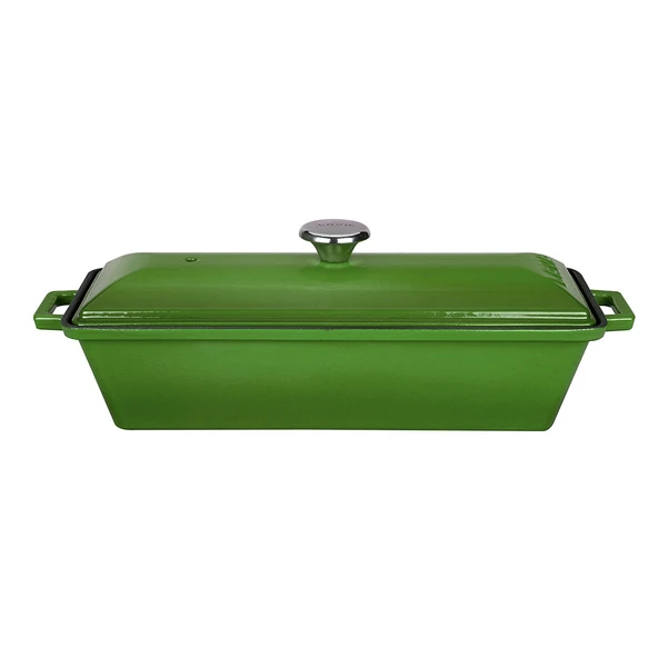 Lava Döküm Ekmek Tenceresi / Terrine Serisi. Ölçü 11x29cm.  Yeşil ürün görseli 1
