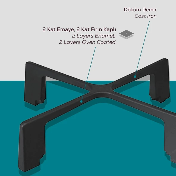 Lava Döküm Kare Nihale Çap(Ø)24cm. - Resim 4