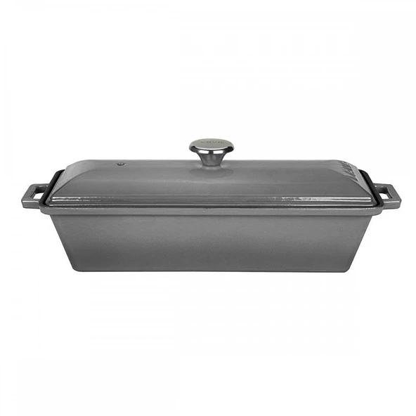 Lava Döküm Ekmek Tenceresi / Terrine Serisi. Ölçü 11x29cm.  Gri ürün görseli 1