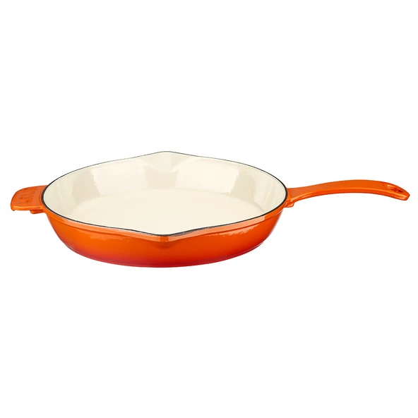 Lava Döküm Yuvarlak Kızartma Tavası Döküm Demir Yekpare Saplı Edition Serisi Çap(Ø)28cm.  Turuncu ürün görseli 1