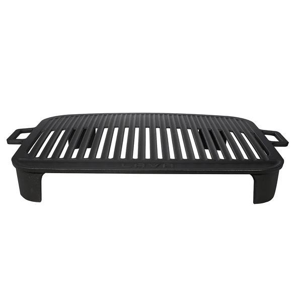Lava Döküm Dikdörtgen Mangal Izgarası Döküm Demir Yekpare Çift Kulplu Ölçü 36x45cm. ürün görseli 1