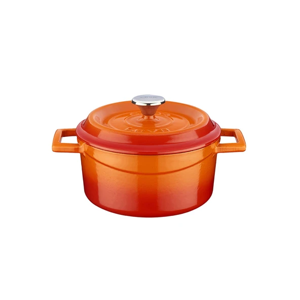 Lava Döküm Yuvarlak Tencere. Trendy Çap(Ø) 16cm.  Turuncu ürün görseli 1