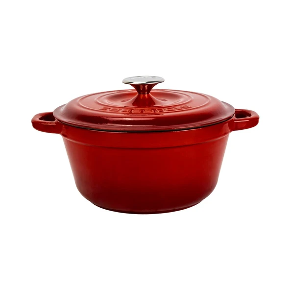 Lava Döküm Yuvarlak Tencere Döküm Demir Kapak New Heritage Serisi Çap(Ø)24cm.  Kırmızı ürün görseli 1