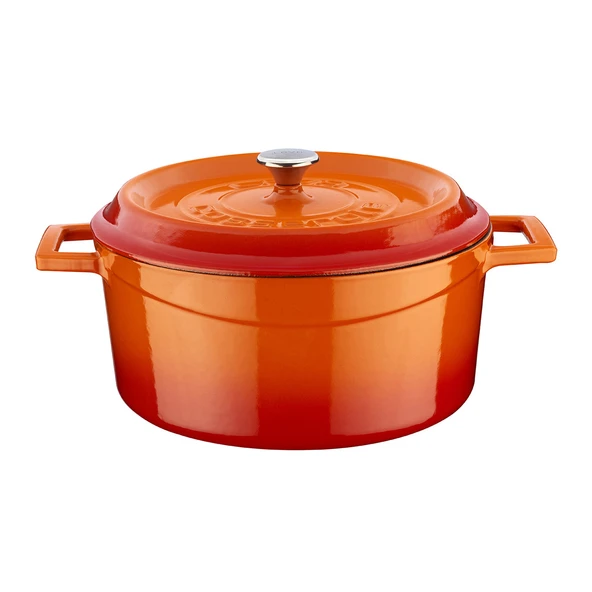Lava Döküm Yuvarlak Tencere. Trendy Çap(Ø) 24cm.  Turuncu ürün görseli 1