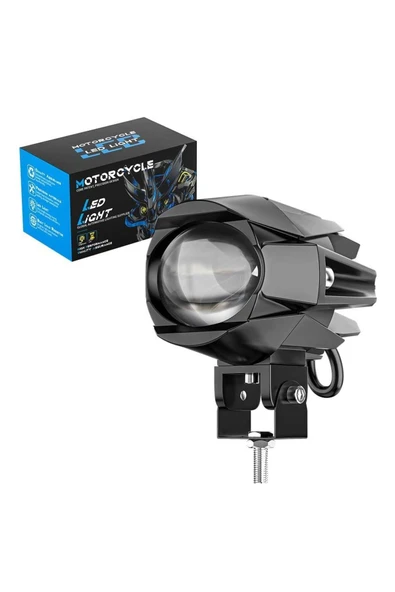 ASTRALED 2 ADET Motosiklet Led Lazer Sis Farı  Delici Modifiye Beyaz Sarı Çift Renk 12-80 Volt ürün görseli 1