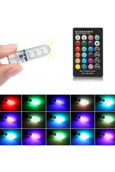 ASTRALED 10 ADET  Park Ampulü Rgb T10 Park Ampulü Renk Değiştiren Kumandalı ürün görseli 1