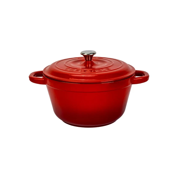 Lava Döküm Yuvarlak Tencere Döküm Demir Kapak New Heritage Serisi Çap(Ø)22cm.  Kırmızı ürün görseli 1