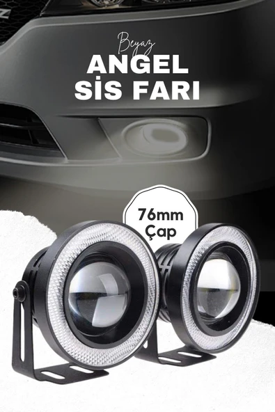 ASTRALED 76 mm Uyumlu Angel Beyaz Led Lamba Mercek Gündüz Sis Farı ürün görseli 1