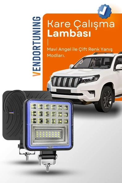 ASTRALED Off Road 12-24 Volt Kare Sis Farı DRL MAVİ 4 inç 126 W Oto Çalışma Lambası ürün görseli 1