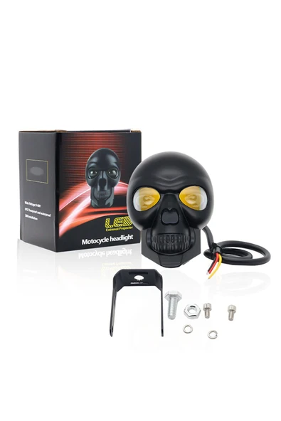 ASTRALED Kuru Kafa  Şeklinde Motosiklet LED Spot Far Sürüş Sis Gidon Lambası 1 Adet Siyah ürün görseli 1