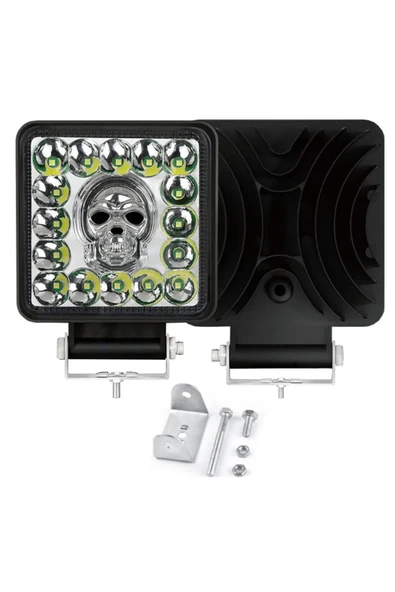 Kurukafa Lamba 16 Led Kare 1 Adet 12/24 Volt 7 Renk Yanar Uyumlu ürün görseli 1