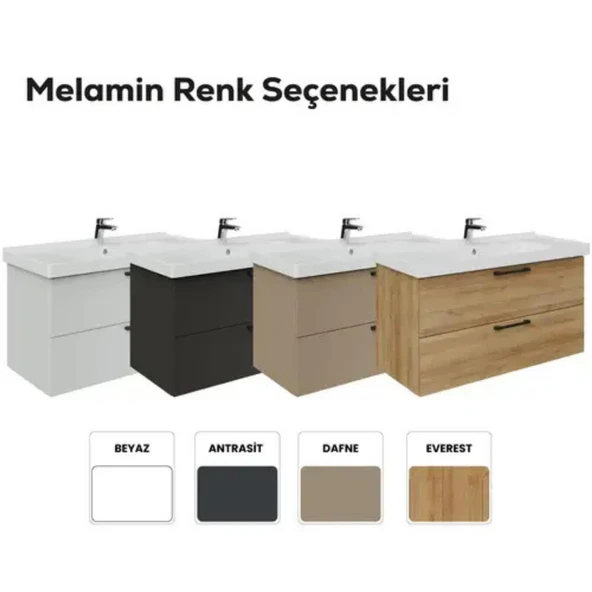 Creavit D20 2 Çekmeceli Lavabo Dolabı Antrasit - Resim 4