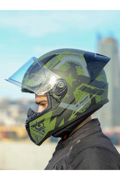 LS2 RAPID 2 RACE THUNDER BIRDS MAT YEŞİL-SİYAH-GRİ KASK ürün görseli 1