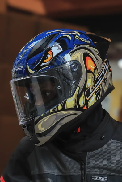 LS2 RAPID 2 RACE SPOX MAVİ-GRİ KASK - Resim 5