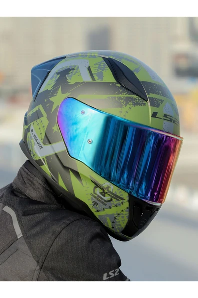 LS2 RAPID 2 RACE THUNDER BIRDS MAT YEŞİL-SİYAH-GRİ KASK ürün görseli 1
