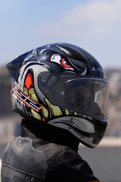 LS2 Rapıd 2 Race Spox Gri-kırmızı Kask ürün görseli 1