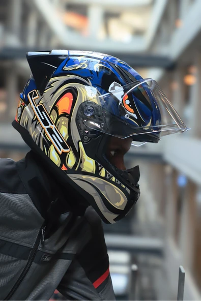 LS2 RAPID 2 RACE SPOX MAVİ-GRİ KASK - Resim 3